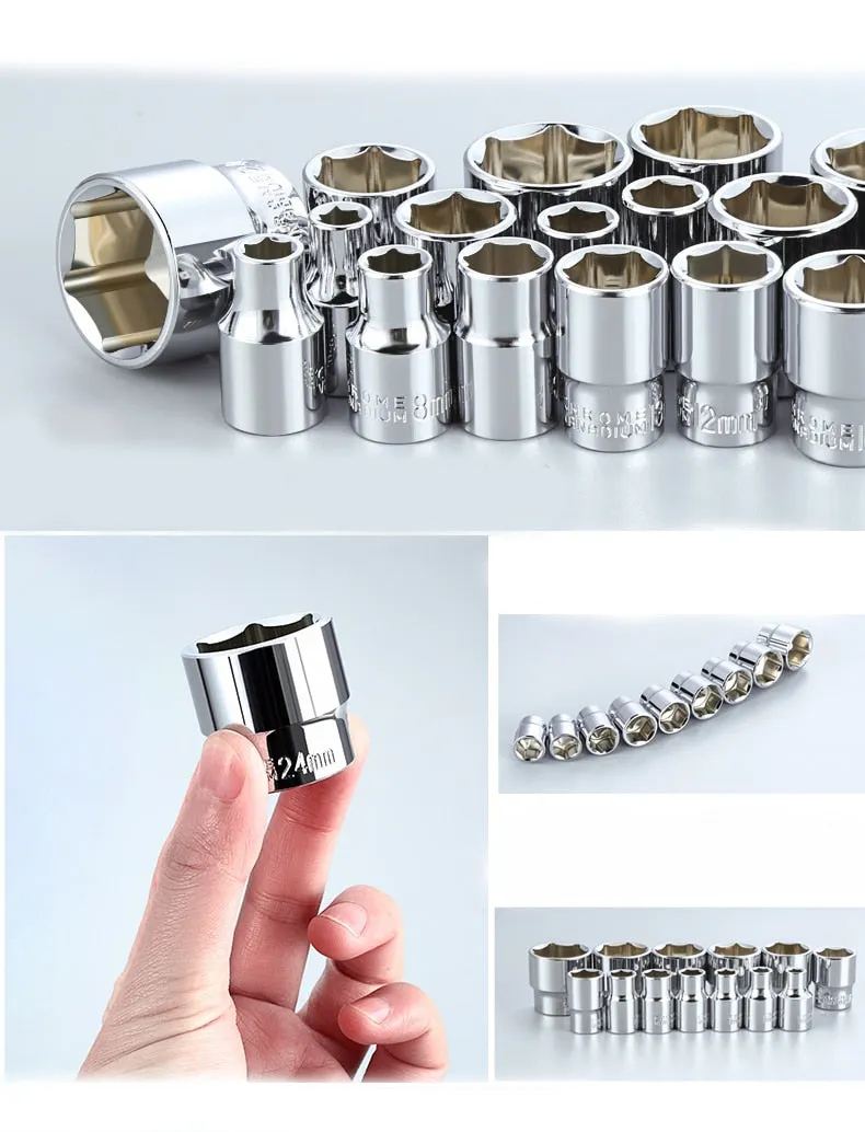 Car Repair Tool Ratchet Torque Wrench Spanner Screwdriver Socket Set Combo Tools Kit Bicycle Auto Repairing Tool Mechanic Tool A