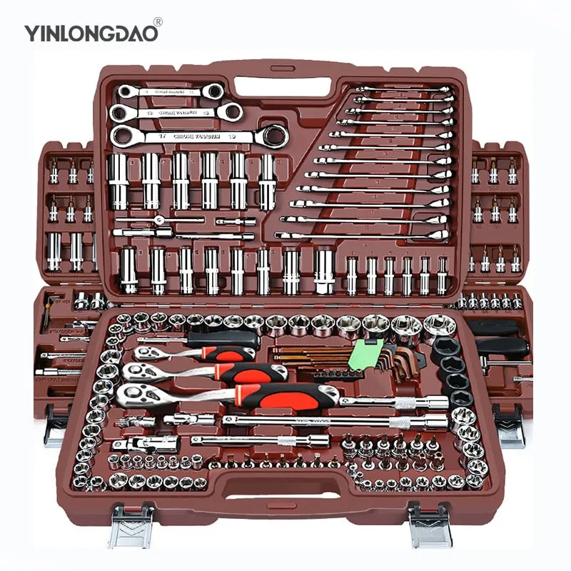 Car Repair Tool Ratchet Torque Wrench Spanner Screwdriver Socket Set Combo Tools Kit Bicycle Auto Repairing Tool Mechanic Tool A