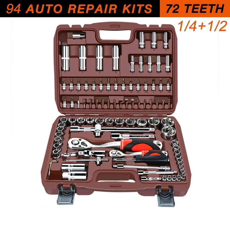 Car Repair Tool Ratchet Torque Wrench Spanner Screwdriver Socket Set Combo Tools Kit Bicycle Auto Repairing Tool Mechanic Tool A