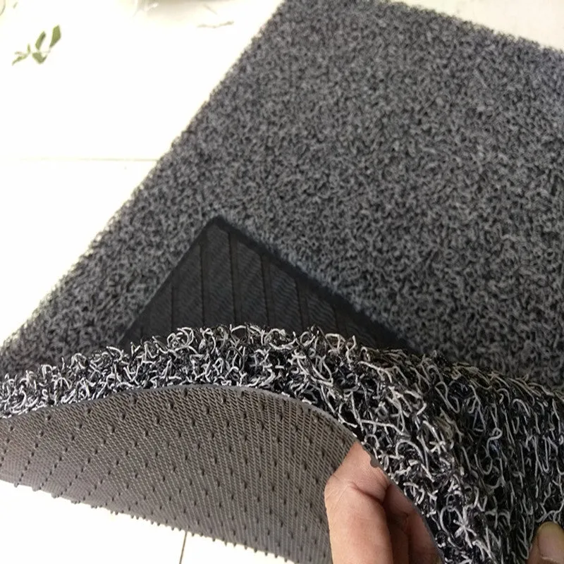 Color: Black ash, Style: 1.8cm - pvC anti-slip wire ring mat