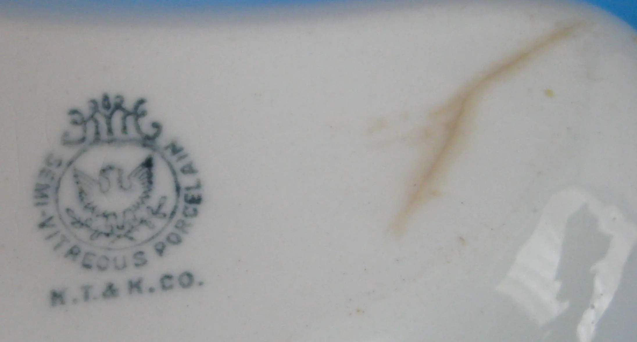 Crescent Bone Dish Victorian Lilacs Transferware USA 1880s Taylor Knowles Side Dish