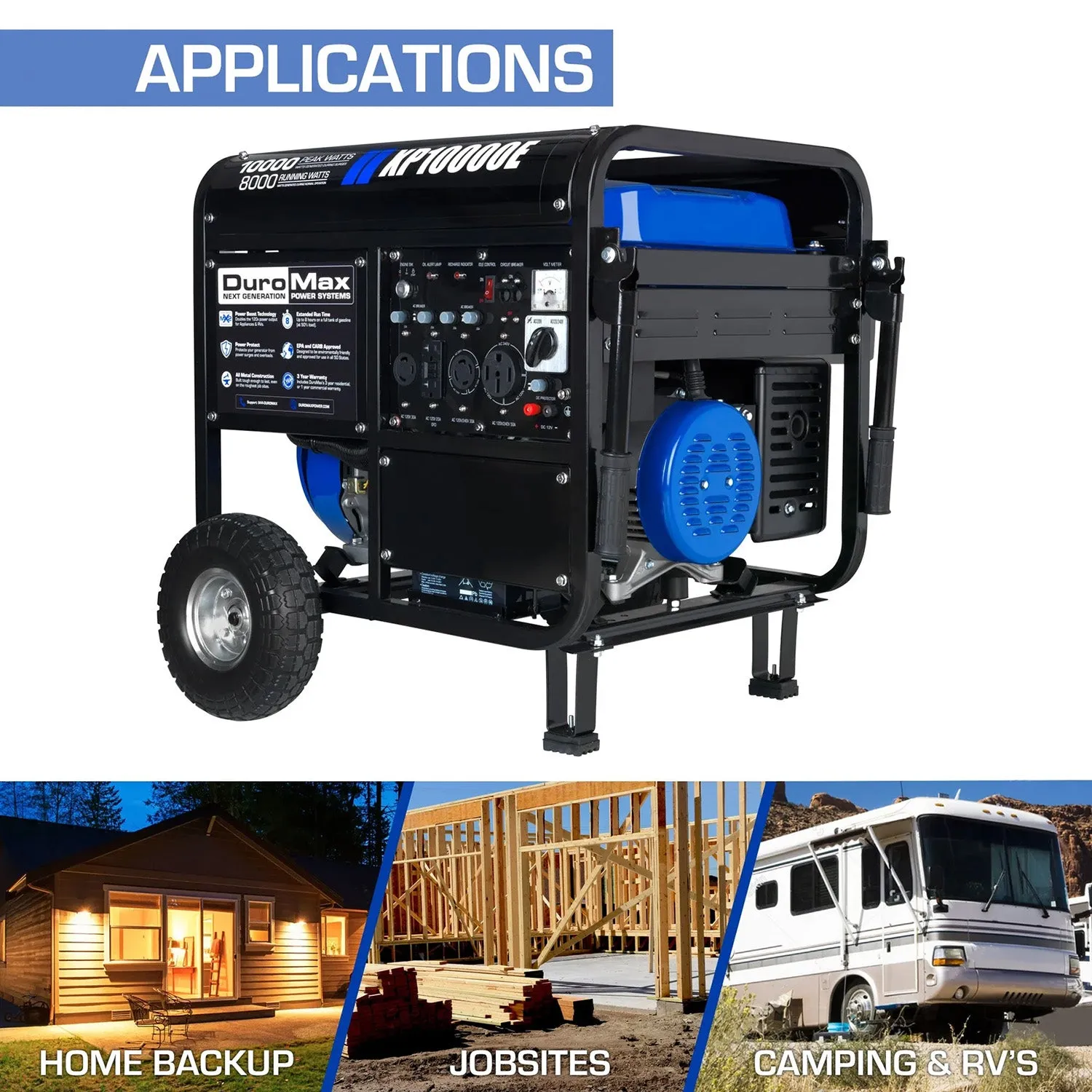 DuroMax XP10000E Gasoline Portable Generator | 10,000 Watts