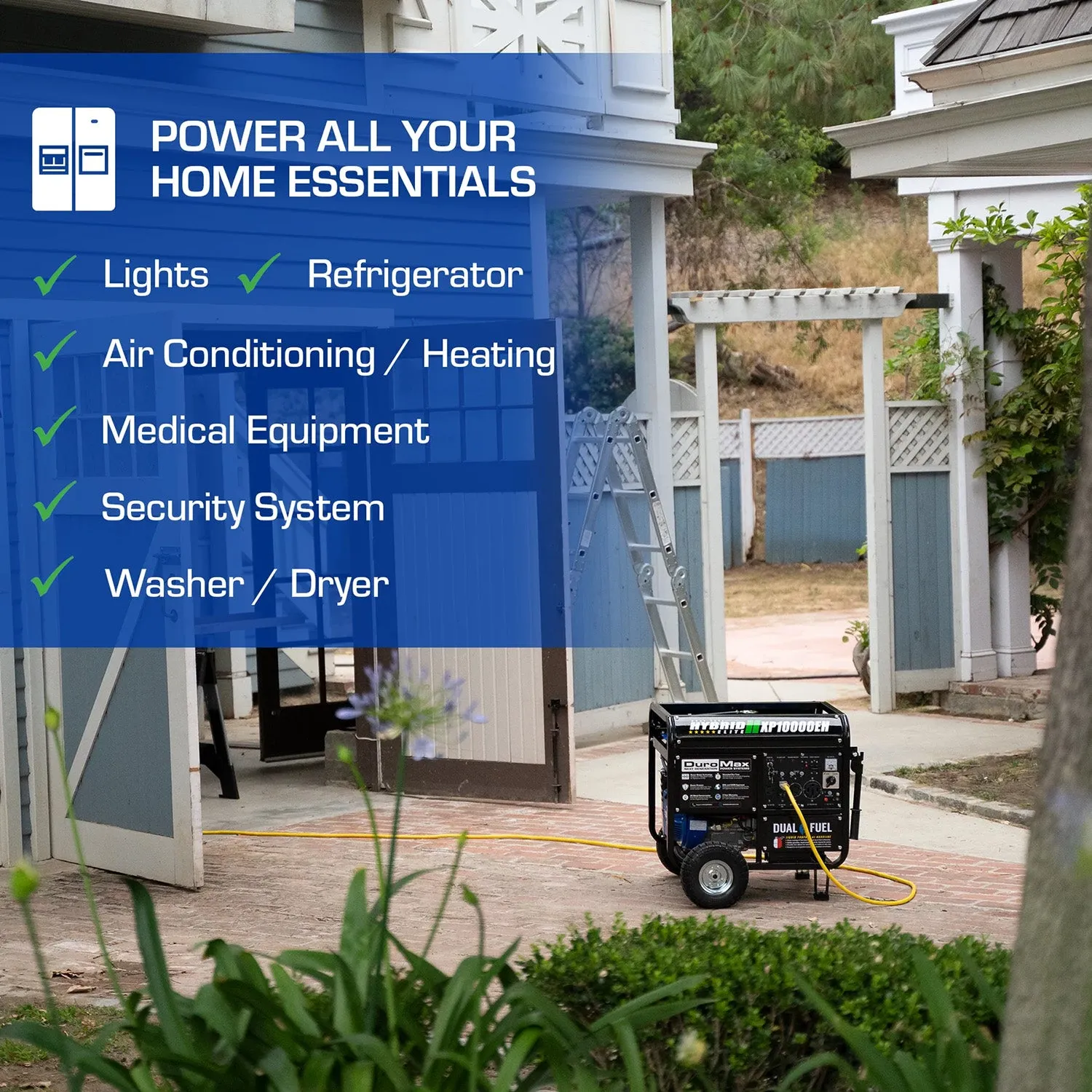 DuroMax XP10000EH Dual Fuel Portable Generator | 10,000 Watts