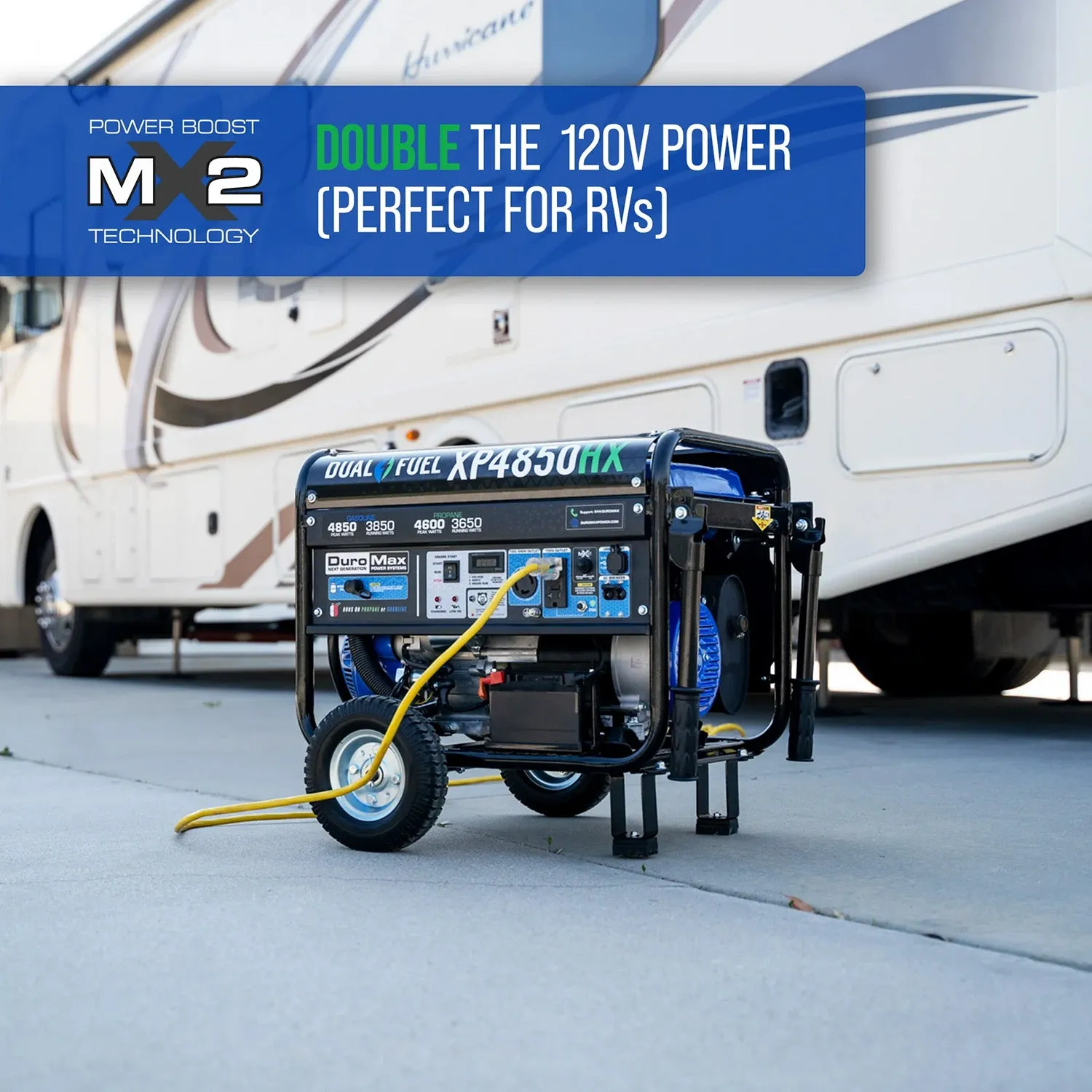 DuroMax XP4850HX Dual Fuel Portable HX Generator w/ CO Alert | 4850 Watts
