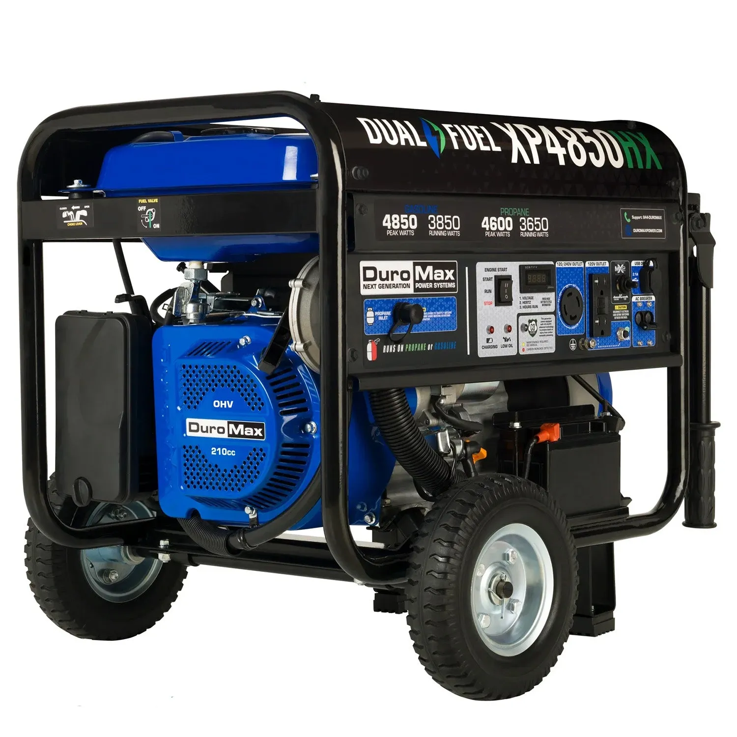 DuroMax XP4850HX Dual Fuel Portable HX Generator w/ CO Alert | 4850 Watts