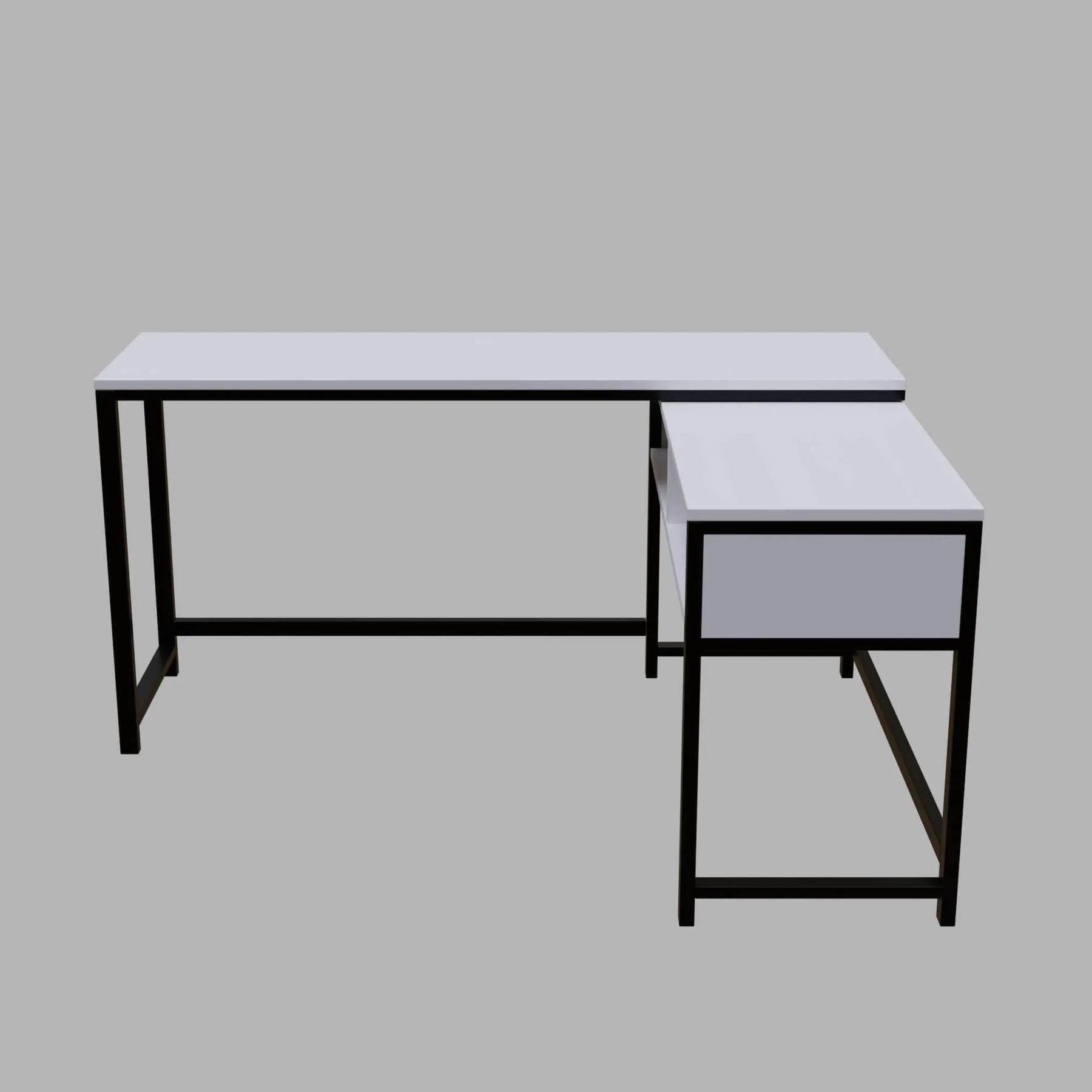 ENKEL L Shape Workstation in Beige finish