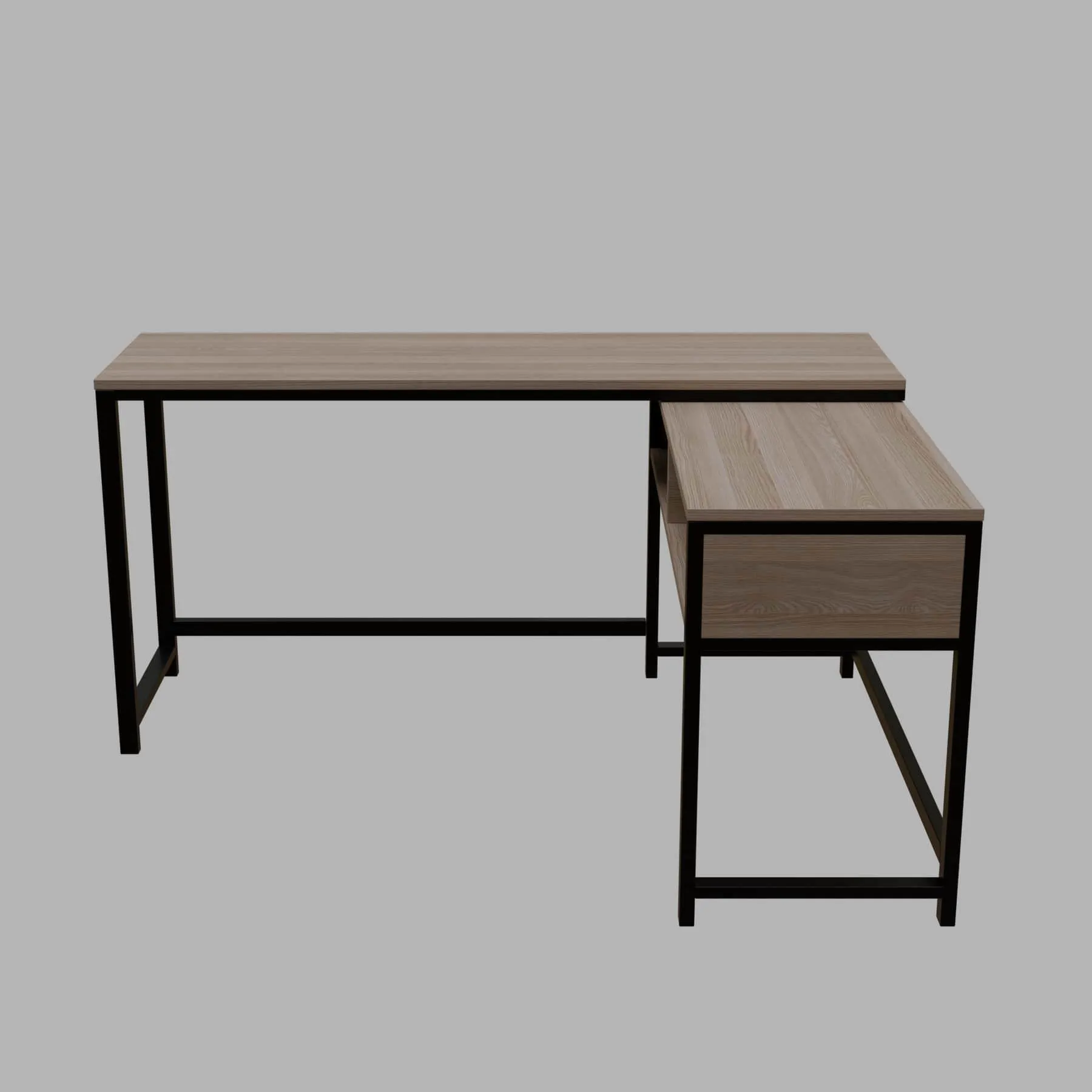 ENKEL L Shape Workstation in Beige finish