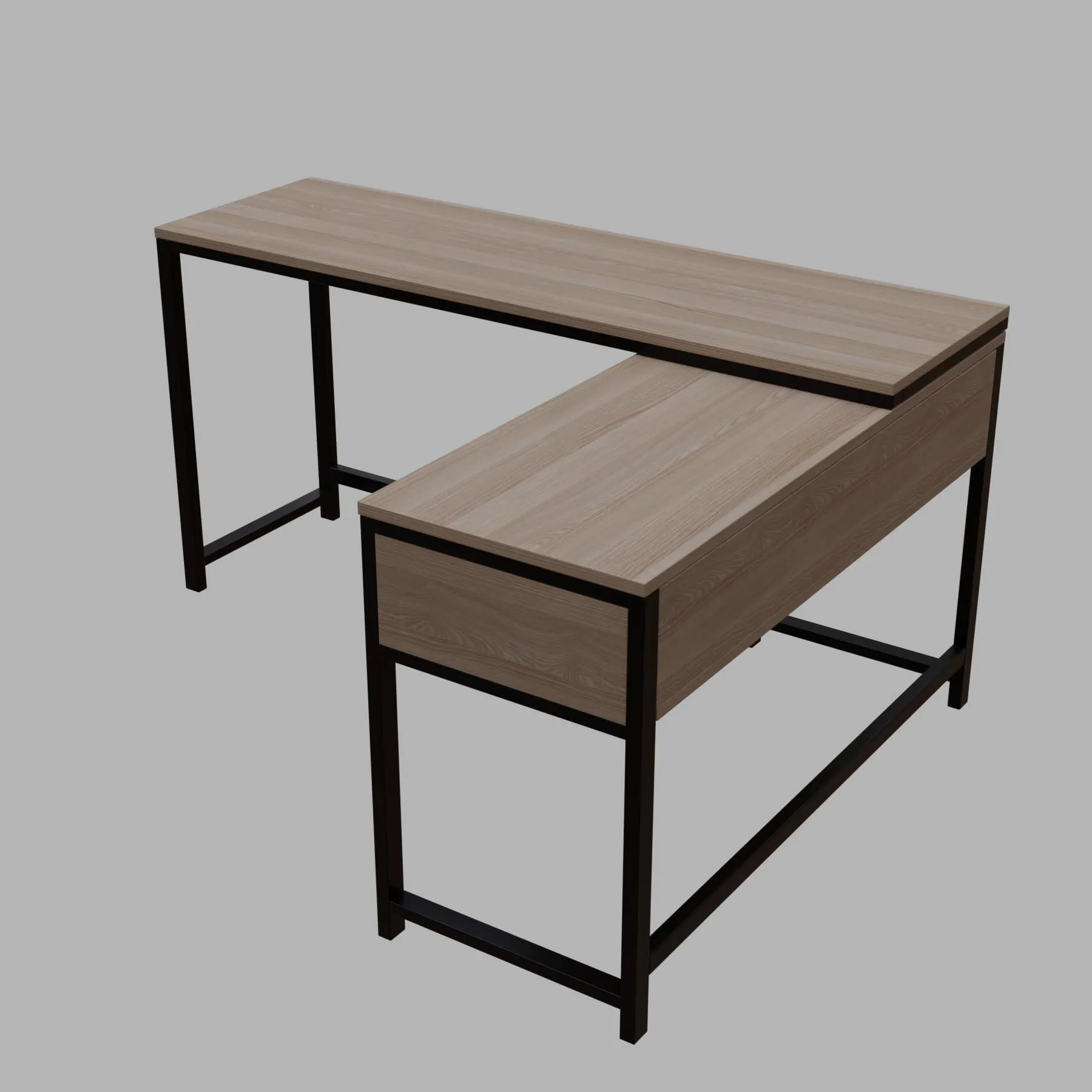ENKEL L Shape Workstation in Beige finish