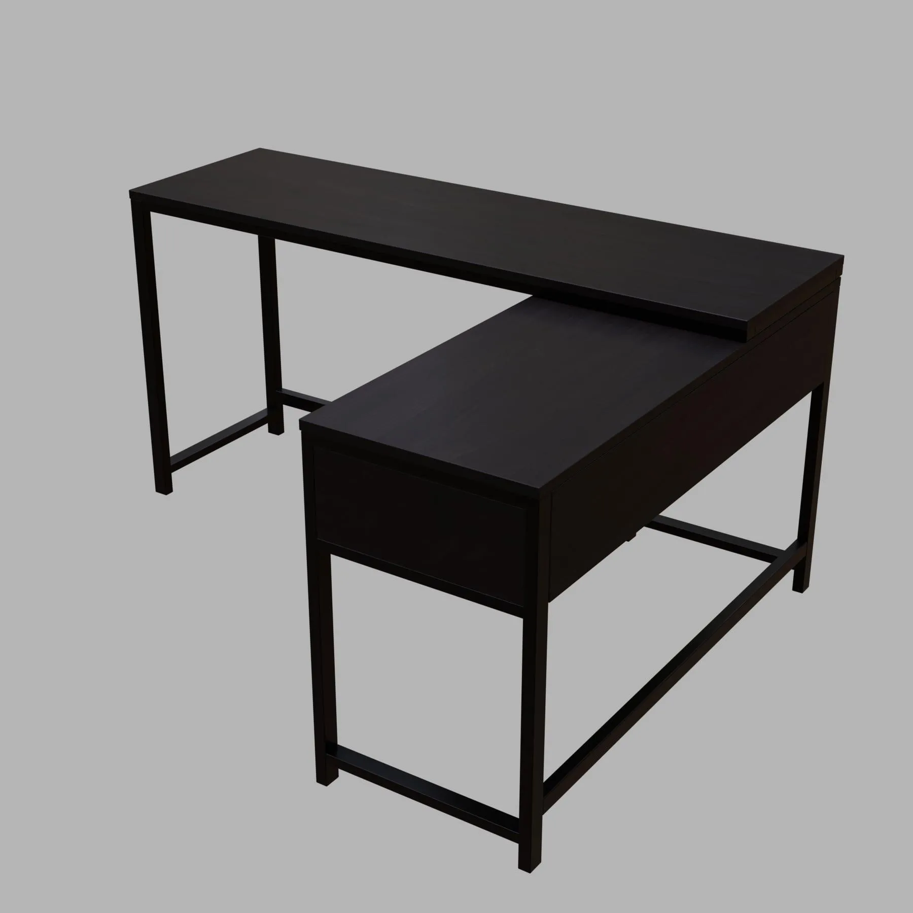 ENKEL L Shape Workstation in Beige finish