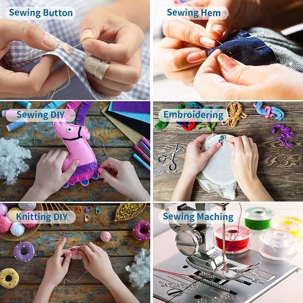 FELTHOUSE 206 pcs Sewing Kit, Complete Sewing Kit Set - Thread Box, Tailoring Materials, Needle and Thread Box - Ideal Sewing Kit Box for Home Use. (New)