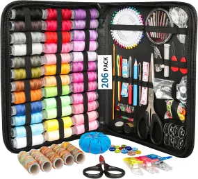 FELTHOUSE 206 pcs Sewing Kit, Complete Sewing Kit Set - Thread Box, Tailoring Materials, Needle and Thread Box - Ideal Sewing Kit Box for Home Use. (New)