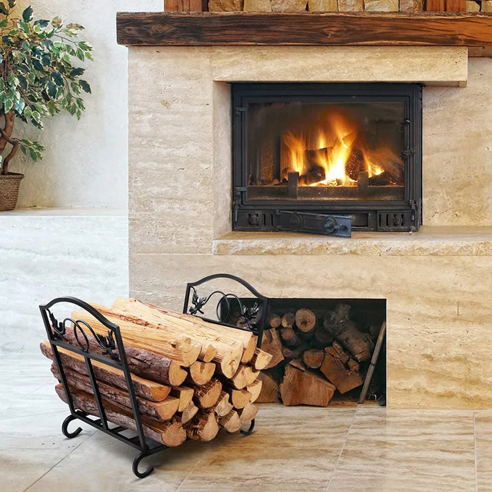 Fireplace Toolset Log Holder Wrought Iron Indoor Fire Wood Stove Model Number BG020