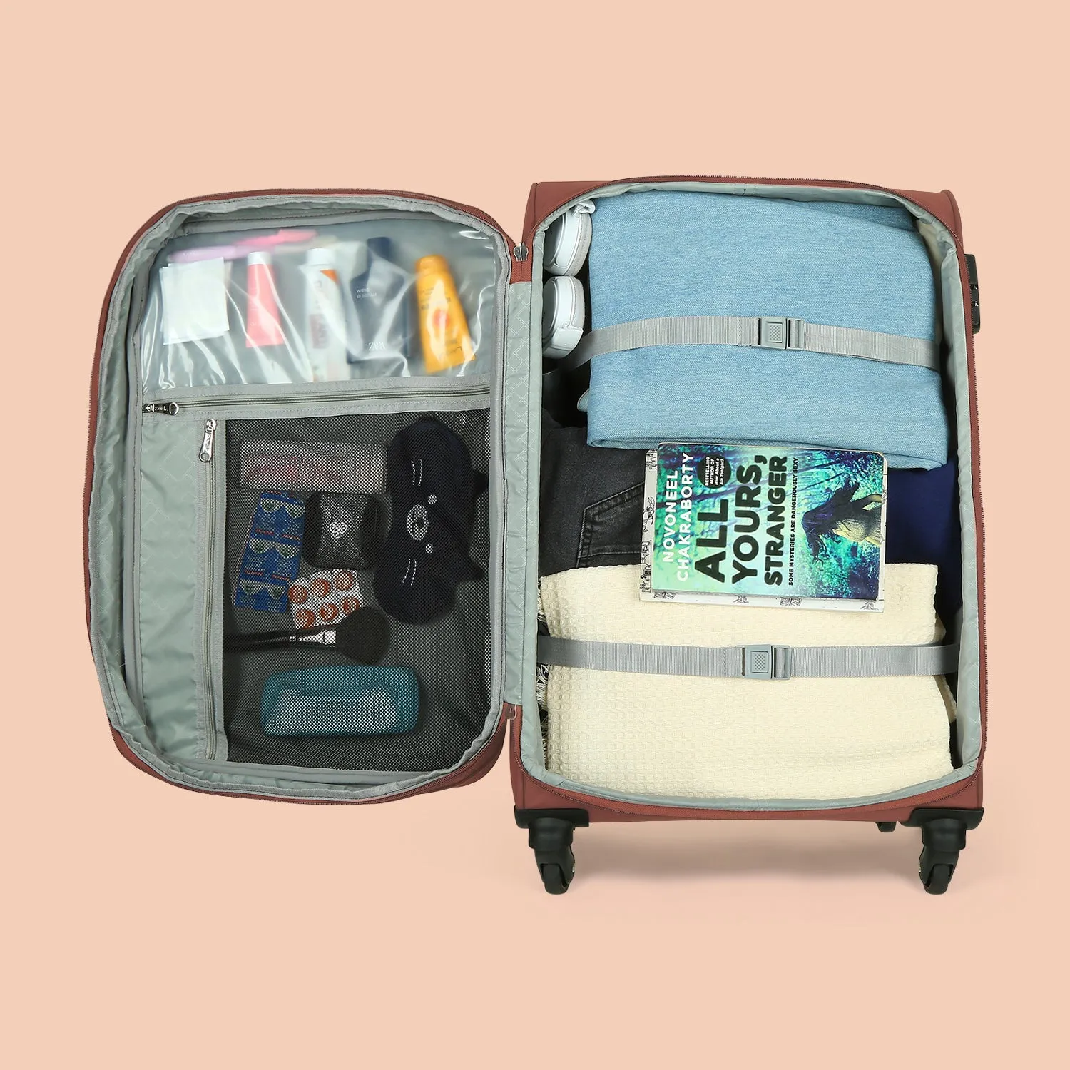 FloMotif Saira Trolley Bag Combo (Cabin & Medium)