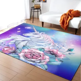 Flowers Unicorn Rug