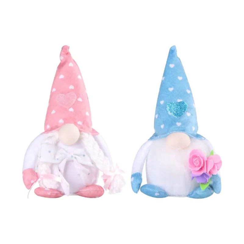 Gnomes With LED Light Decorations Plush Spring