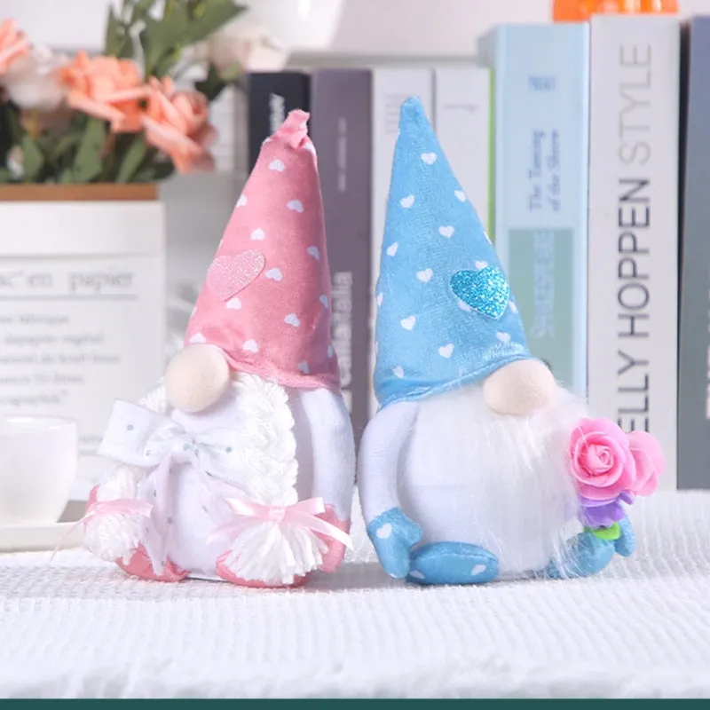 Gnomes With LED Light Decorations Plush Spring
