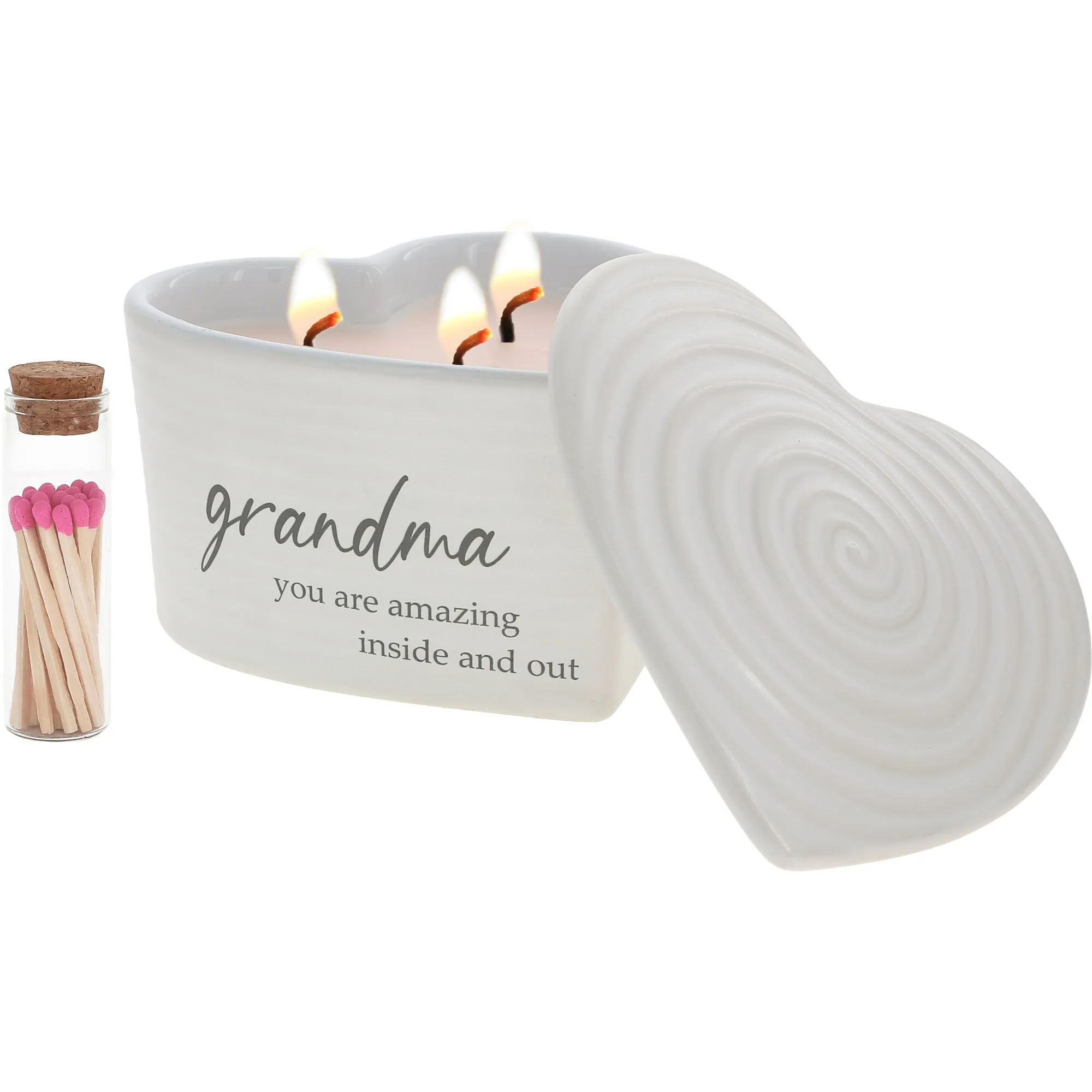 Grandma 8 oz - 100% Soy Wax Reveal Triple Wick Candle with Matches Scent: Vanilla