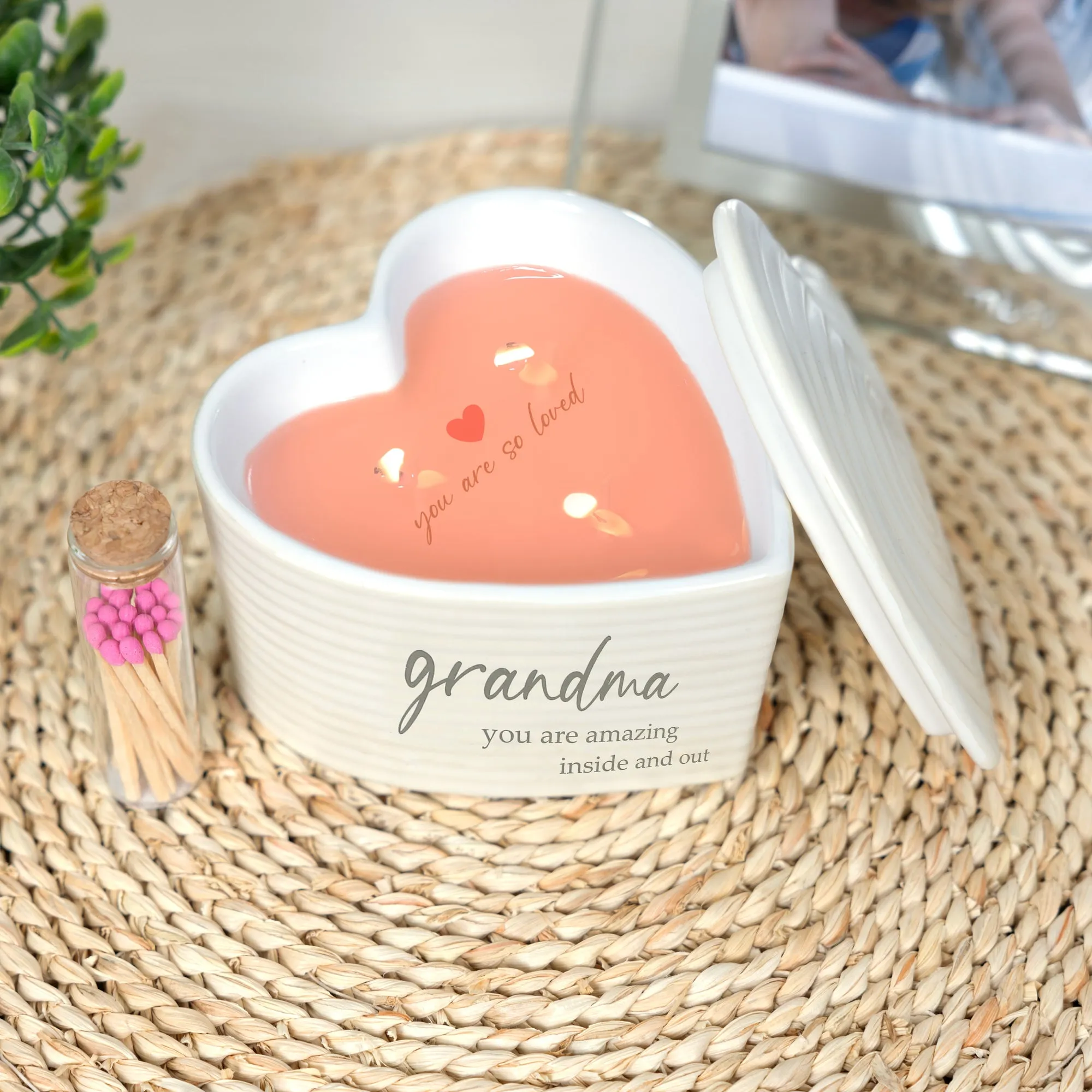 Grandma 8 oz - 100% Soy Wax Reveal Triple Wick Candle with Matches Scent: Vanilla