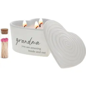 Grandma 8 oz - 100% Soy Wax Reveal Triple Wick Candle with Matches Scent: Vanilla