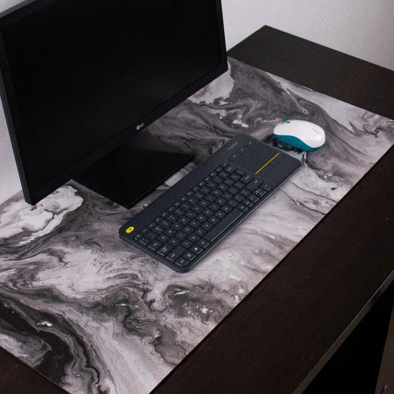 Grey Marblestic Extended Versatile Desk Mat
