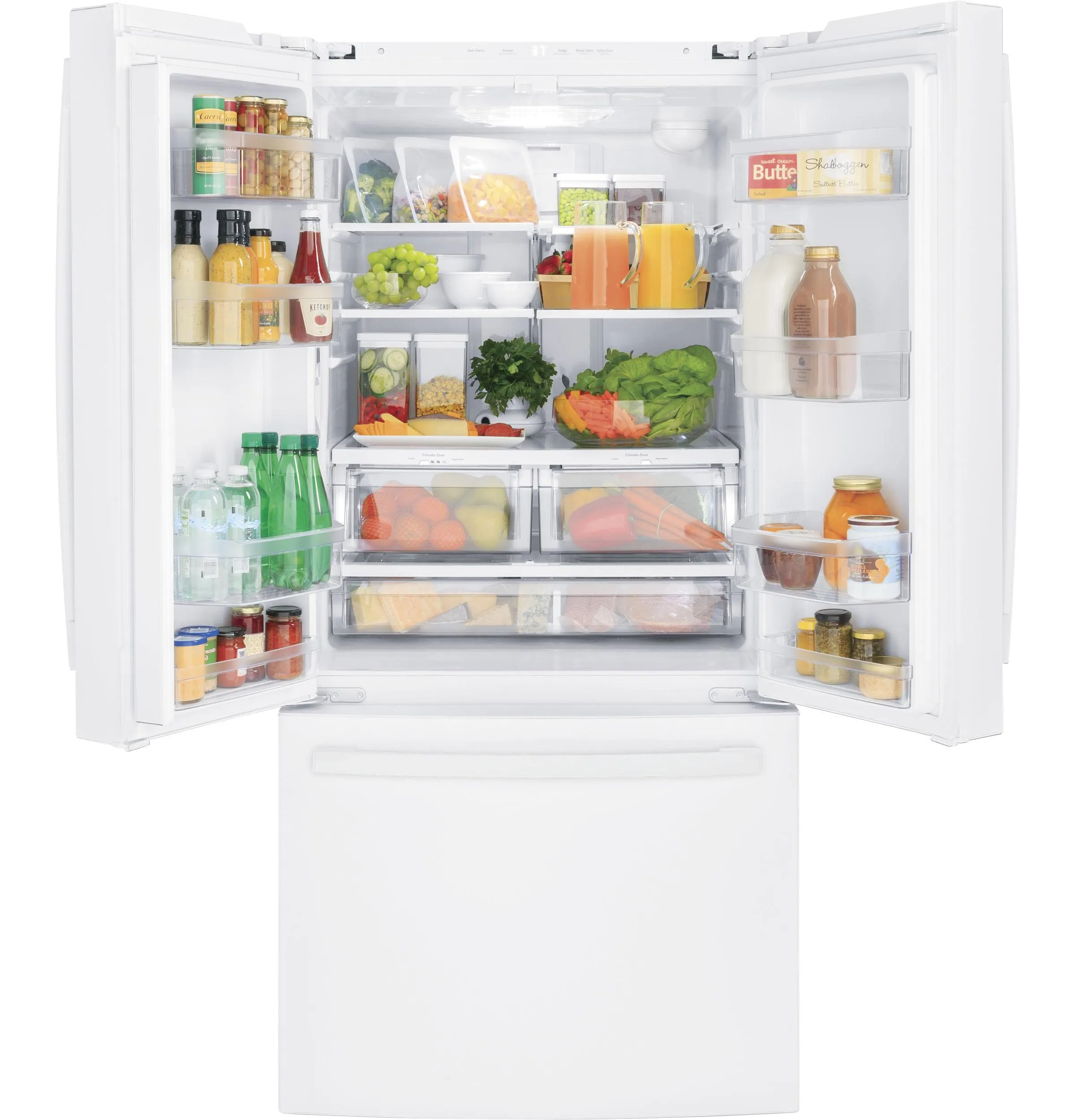 GWE19JGLWW GE® ENERGY STAR® 18.6 Cu. Ft. Counter-Depth French-Door Refrigerator
