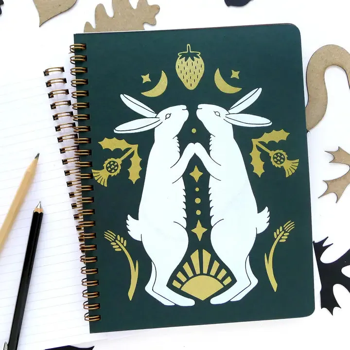 Harvest Rabbits Coil Blank Notebook