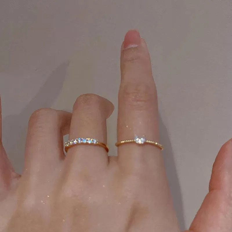 Heart-shaped Zircon Ring: Elegant Wedding Band with Mood Tracker - Ideal Gift for Women
