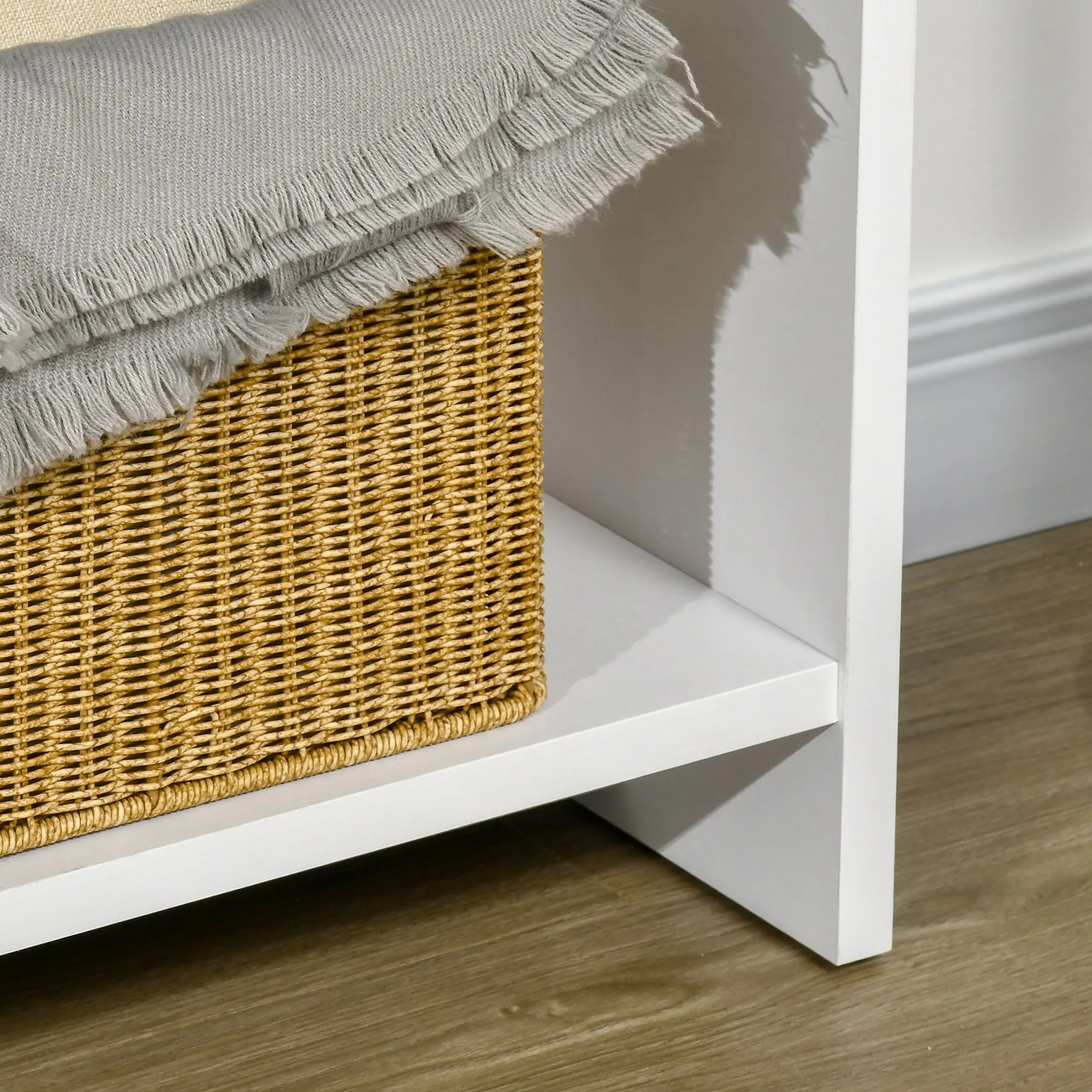 HOMCOM Console Tables, Hallway Table w/ Drawers and Shelf for Living Room,White