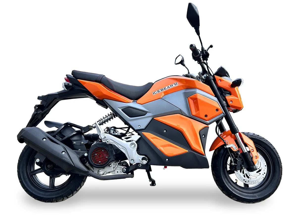Ice Bear PMZ150-M1, Mini Max Scooter, Automatic Trans, Electric Start, Front Disc Brake, 12-inch rims, California Legal.