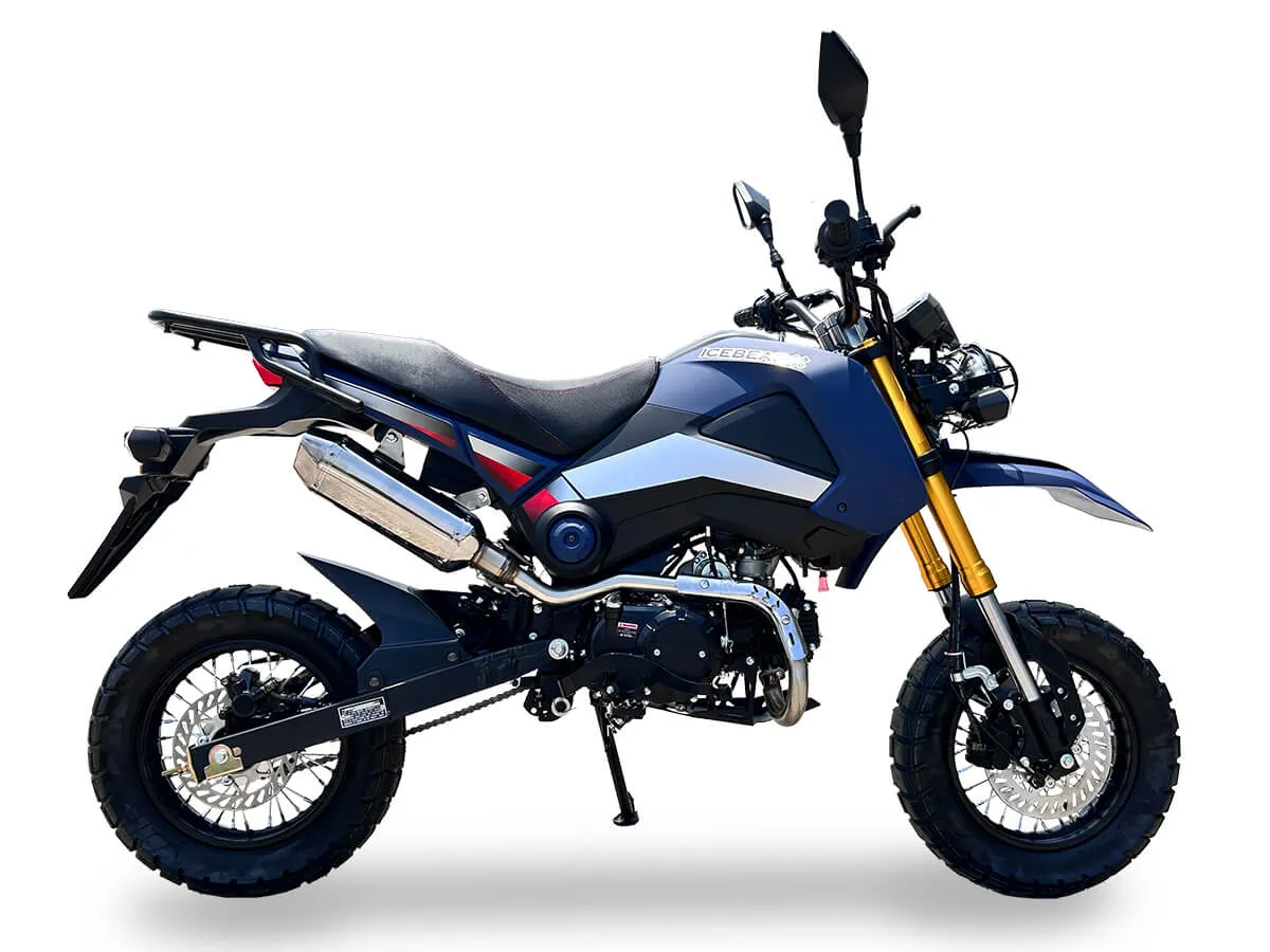 Ice Bear Rogue PMZ125-1EN. 125cc  Grom Style Dual Sport, LCD Speedometer, 4 Speed Trans, Larger Gas Tank