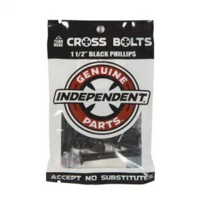 Independent 1.5 inch black phillips countersunk skateboard bolts