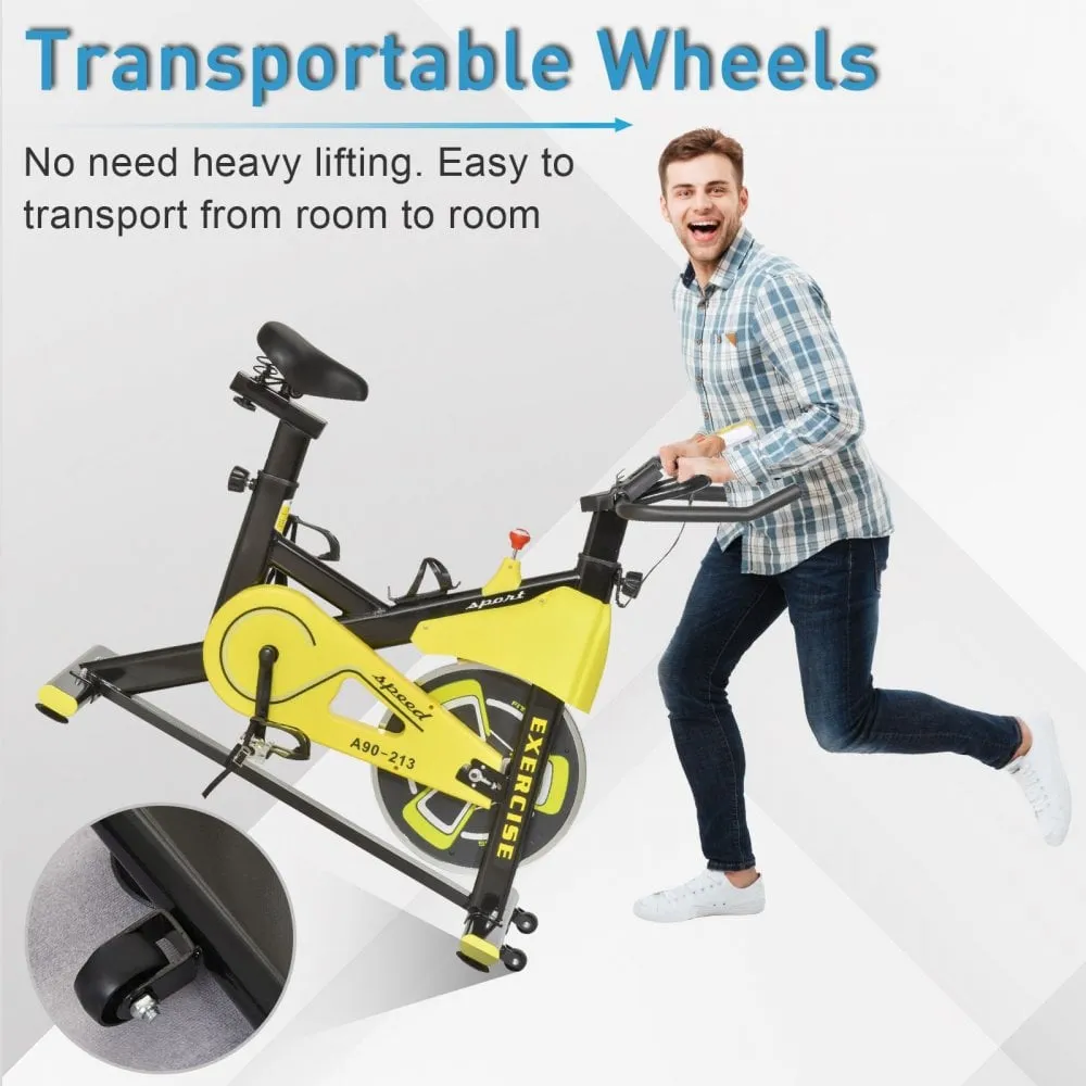 Indoor Exercise Bike with Belt Drive Adjustable Resistance Seat Handlebar