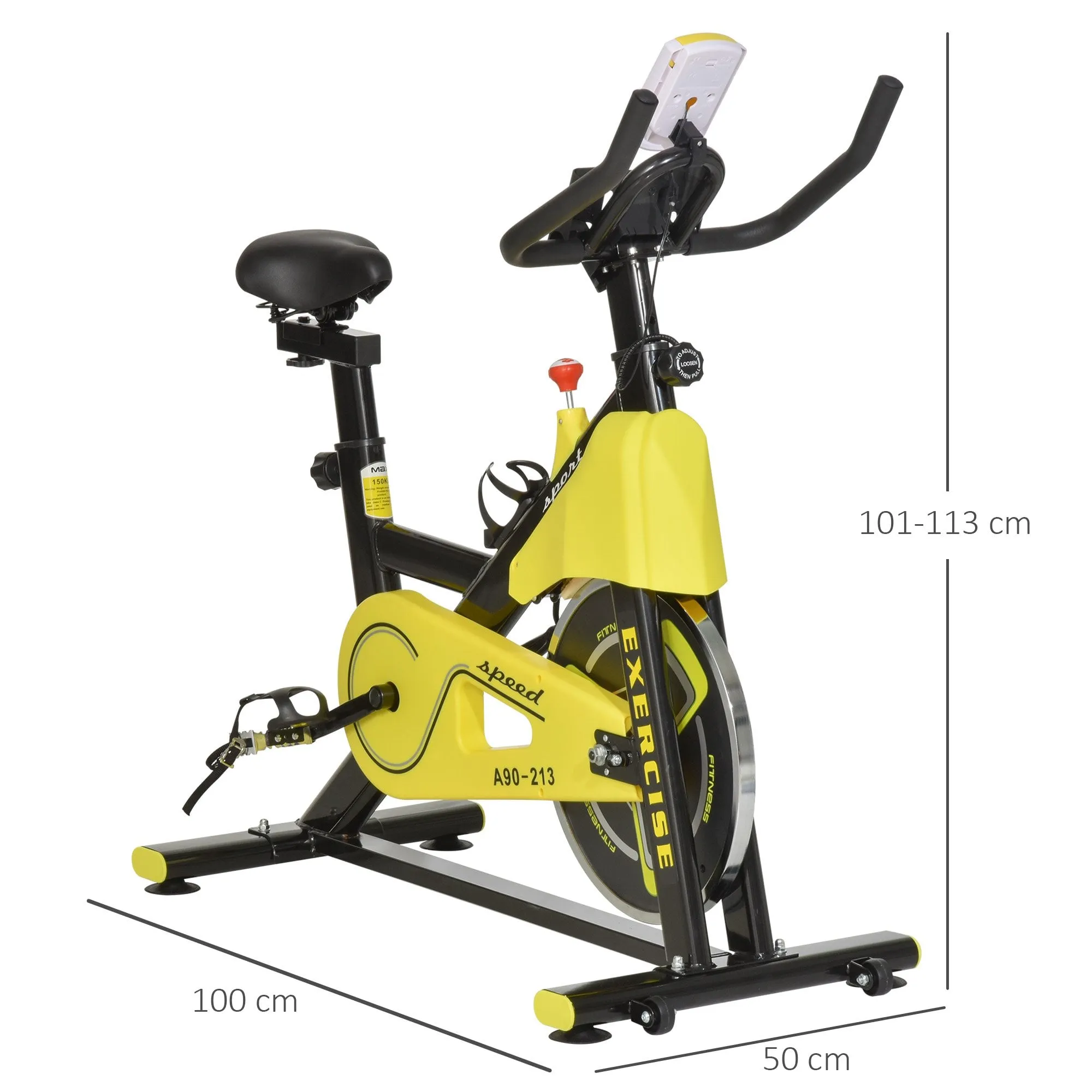 Indoor Exercise Bike with Belt Drive Adjustable Resistance Seat Handlebar