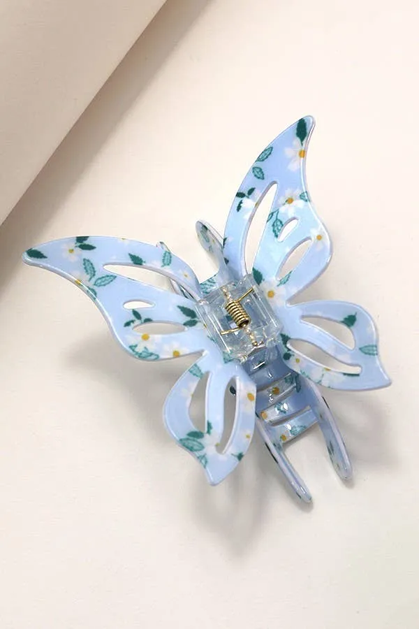 JUMBO CUT OUT BUTTERFLY HAIR CLAW CLIPS | 40H772: Blue