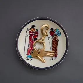 Kisii Stone African Women Round Paper Clips Ring Dish