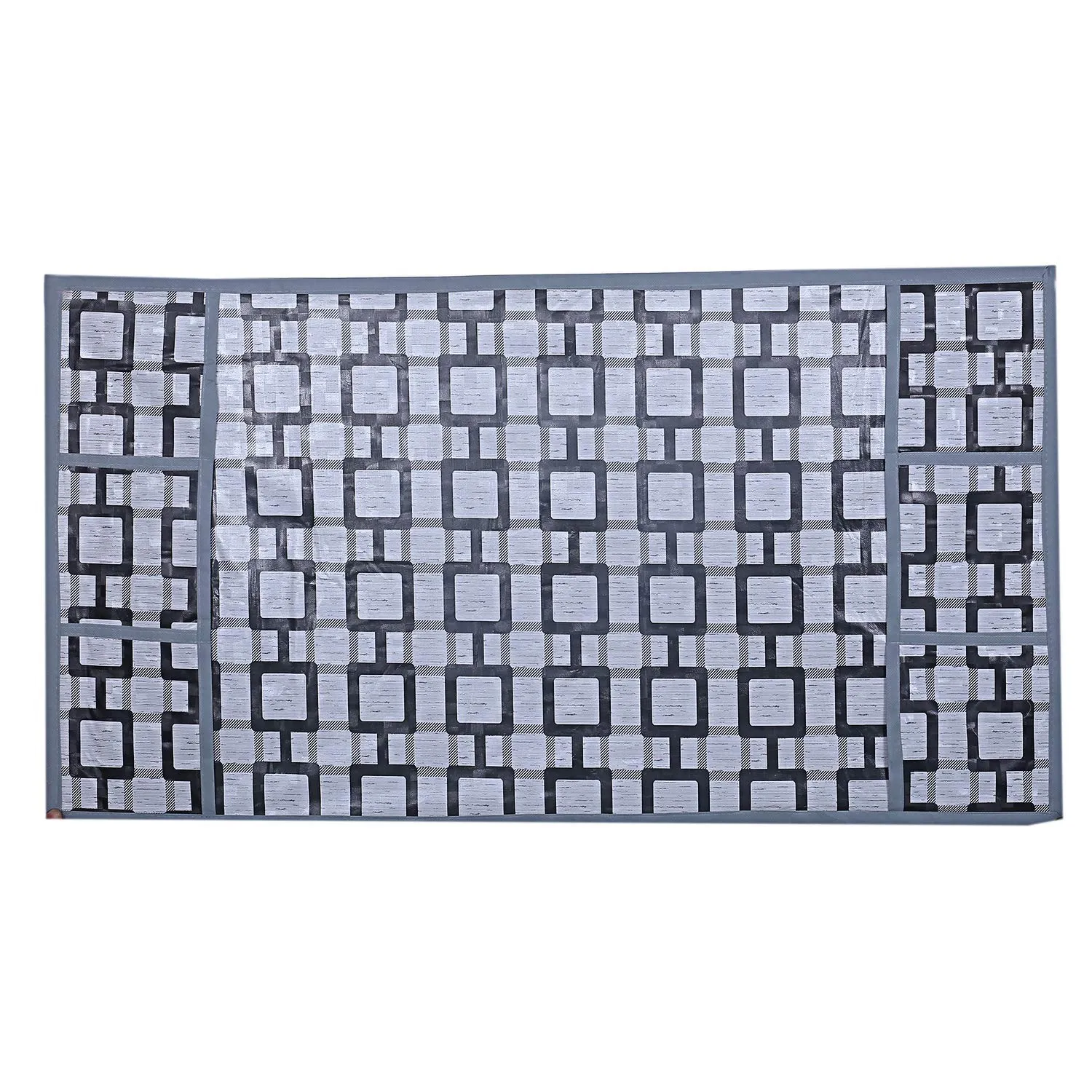 Kuber Industries Birds Design Combo of PVC 3 Pieces Fridge Mats, 2 Piece Handle Cover and 1 Piece Fridge Top Cover (Grey)-CTKTC28849