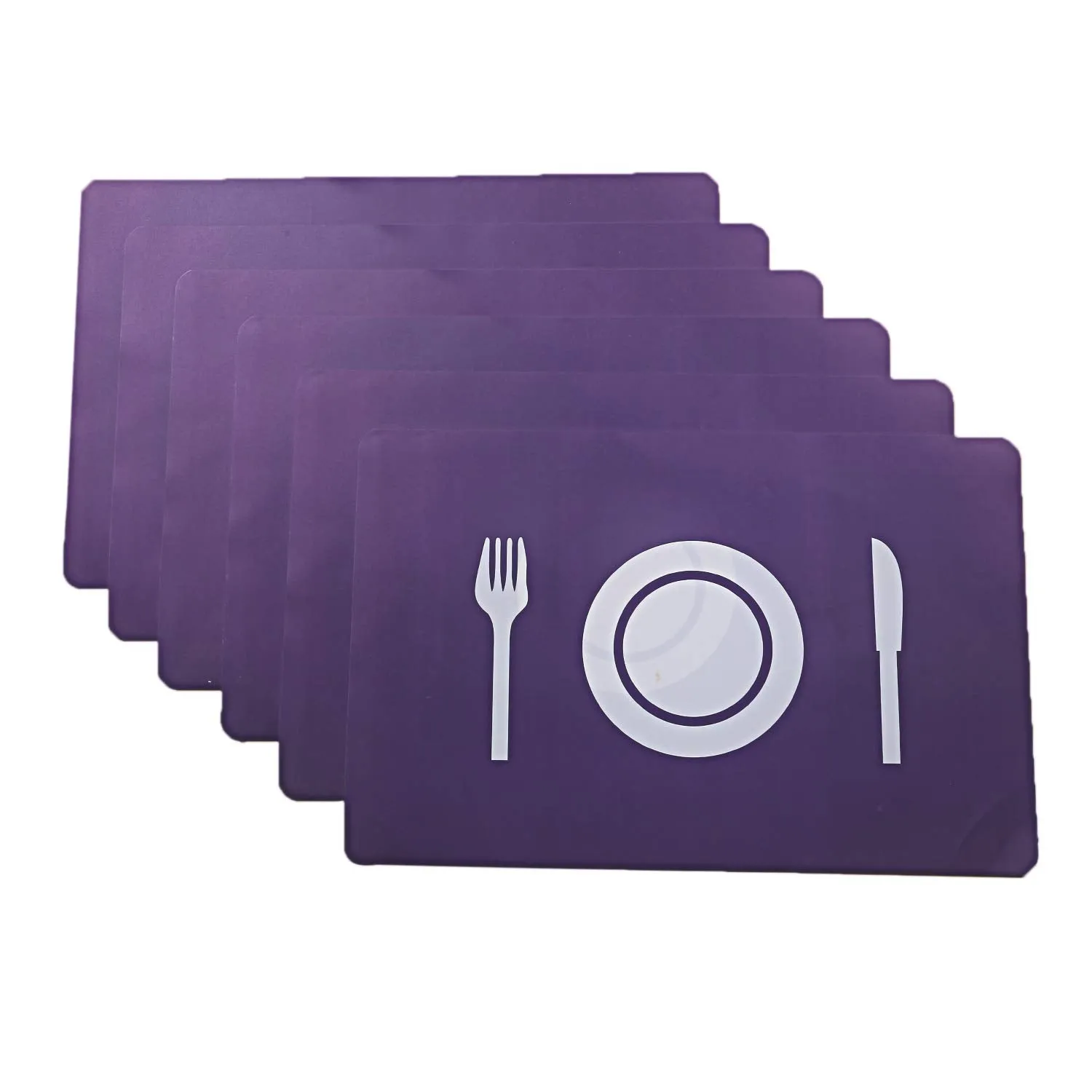 Kuber Industries Plate Design PVC 6 Pieces Fridge Mats (Purple) - CTKTC21860