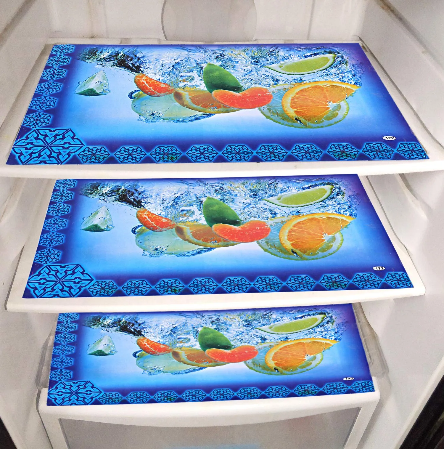 Kuber Industries PVC 6 Pieces Reversible Fridge Drawer Mats (Multi) -CTKTC7059 (Model Number: CTKTC07059)