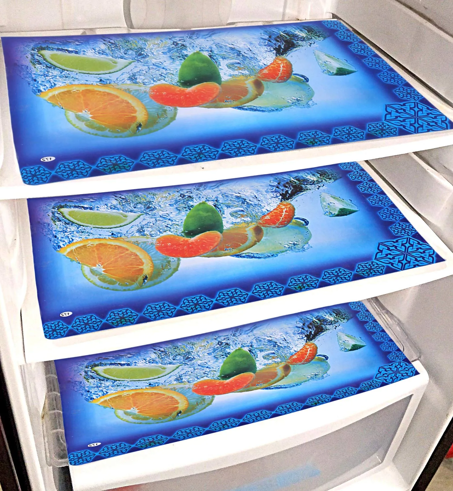 Kuber Industries PVC 6 Pieces Reversible Fridge Drawer Mats (Multi) -CTKTC7059 (Model Number: CTKTC07059)