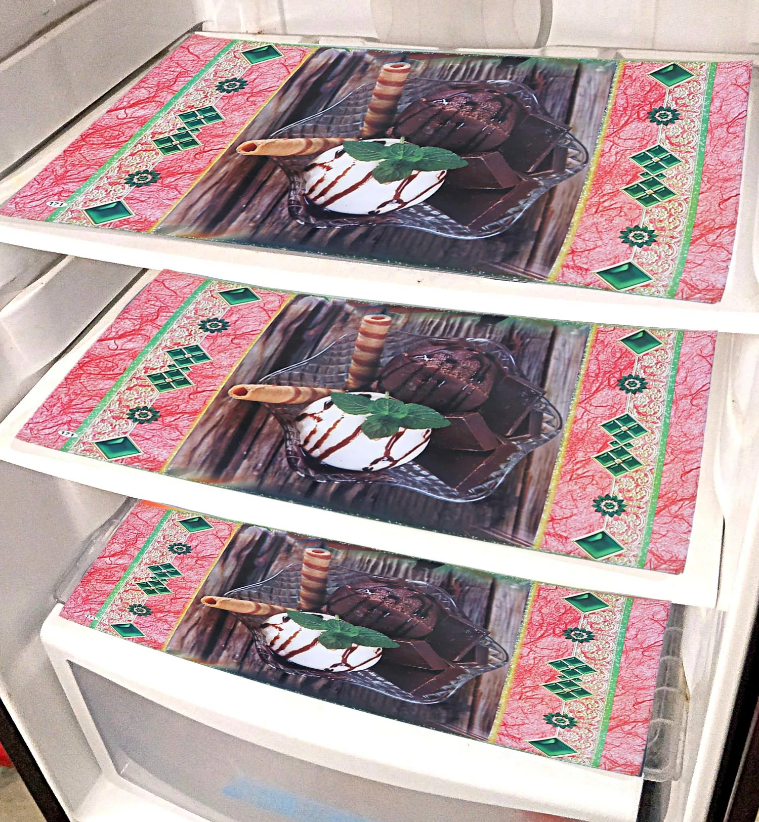 Kuber Industries PVC 6 Pieces Reversible Fridge Drawer Mats (Multi) -CTKTC7059 (Model Number: CTKTC07059)