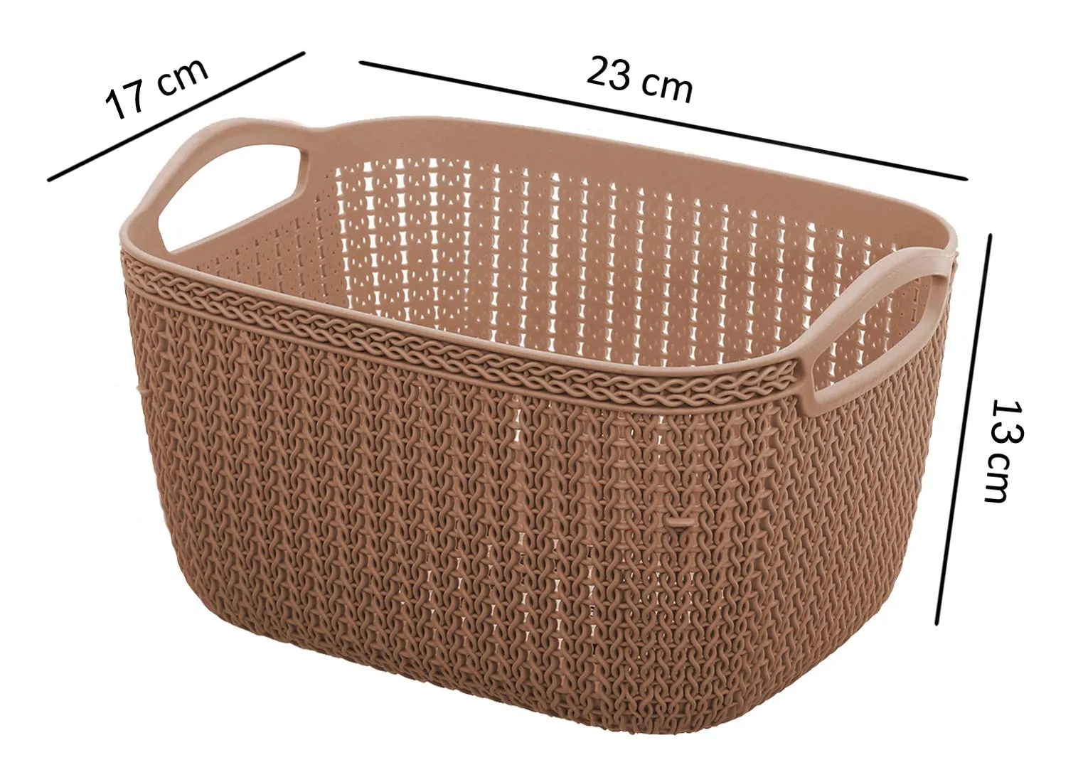 Kuber Industries Unbreakable Plastic 2 Pieces Multipurpose Medium Size Flexible Storage Baskets/Fruit Vegetable Bathroom Stationary Home Basket with Handles (Brown) -CTKTC39046