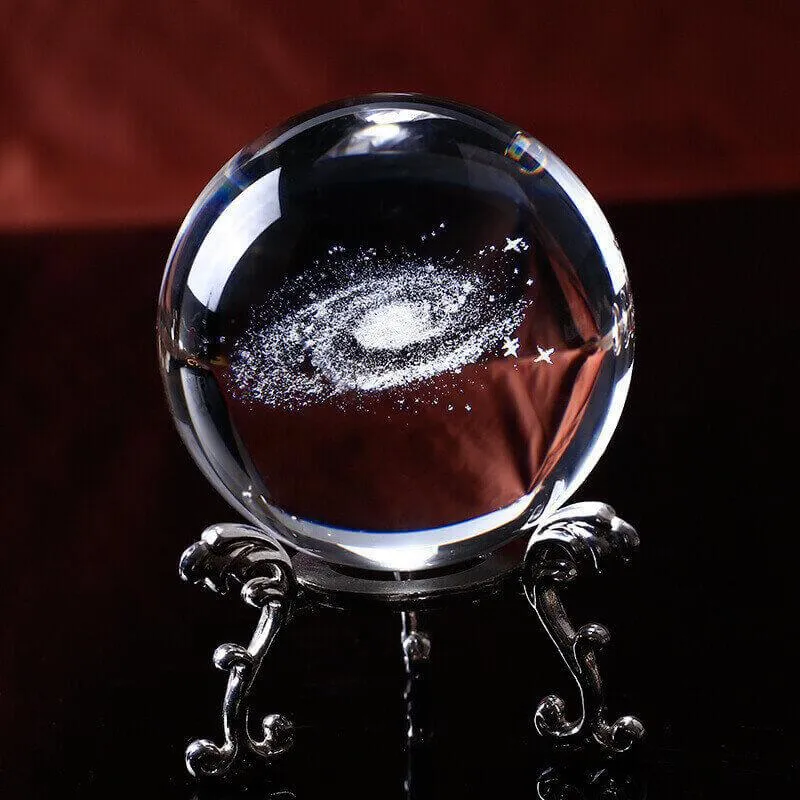 Laser Engraved Solar/Galaxy System 3D Crystal Ball