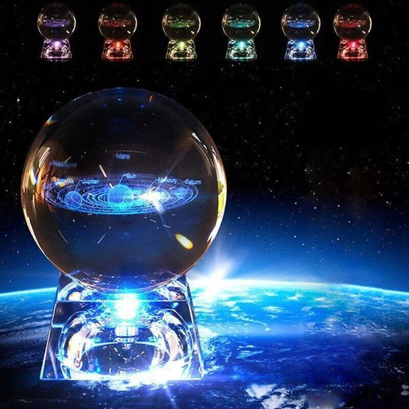 Laser Engraved Solar/Galaxy System 3D Crystal Ball