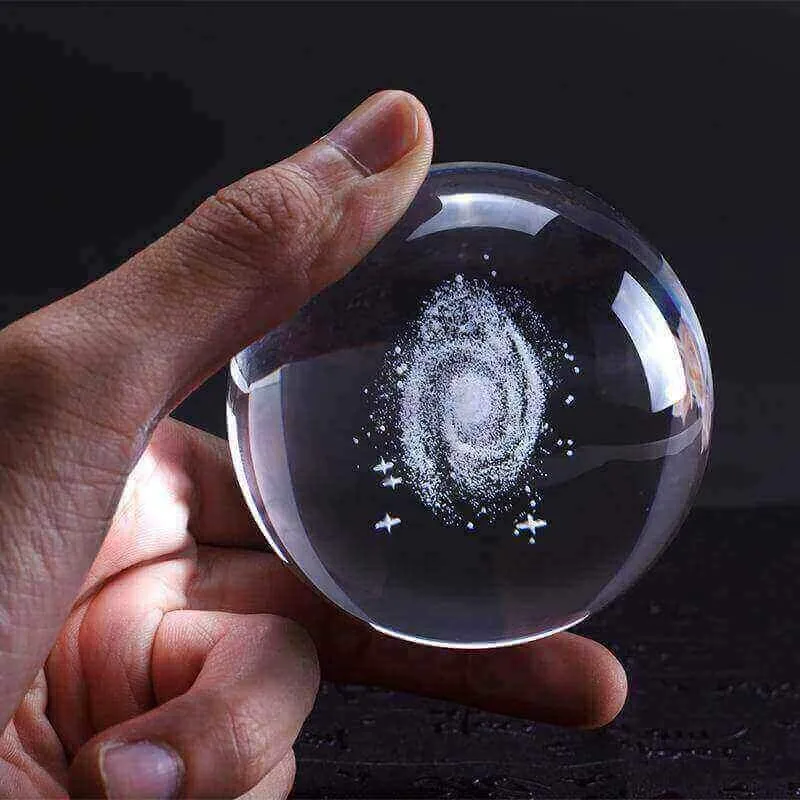 Laser Engraved Solar/Galaxy System 3D Crystal Ball