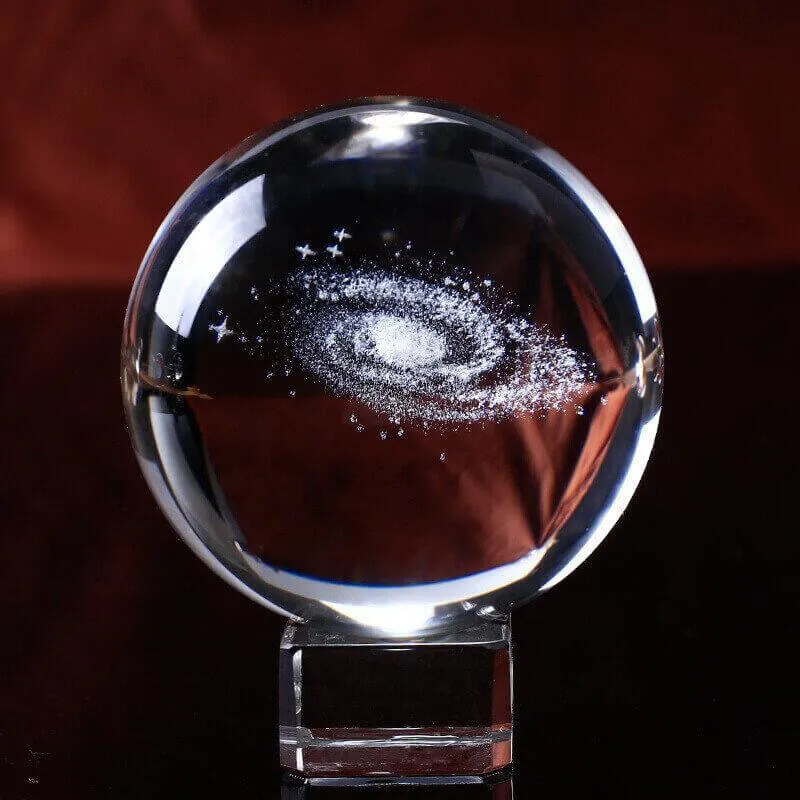 Laser Engraved Solar/Galaxy System 3D Crystal Ball