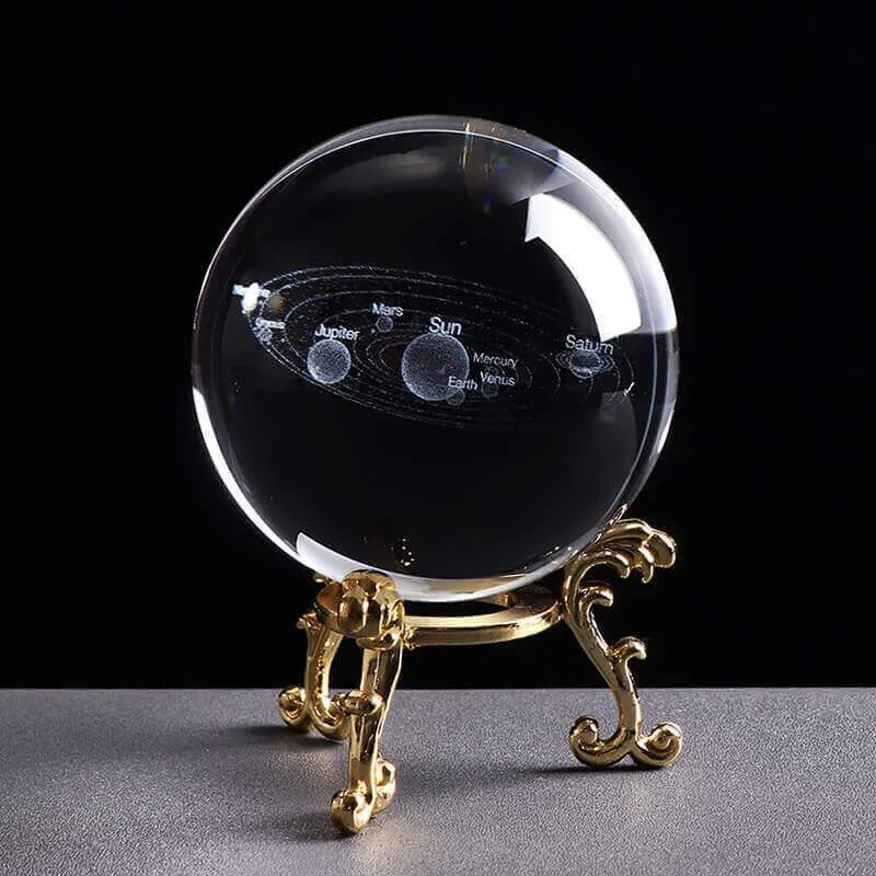 Laser Engraved Solar/Galaxy System 3D Crystal Ball