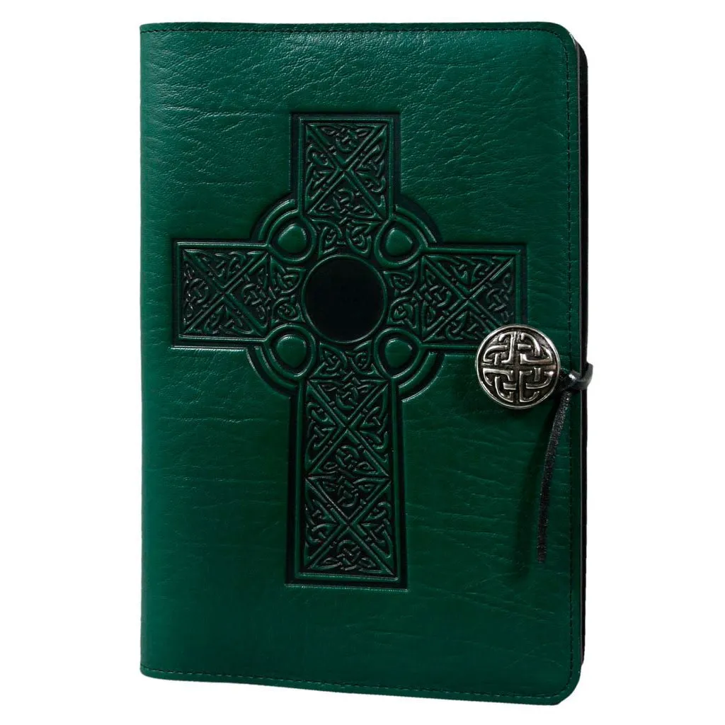 Leather Refillable Journal Notebook, Celtic Cross