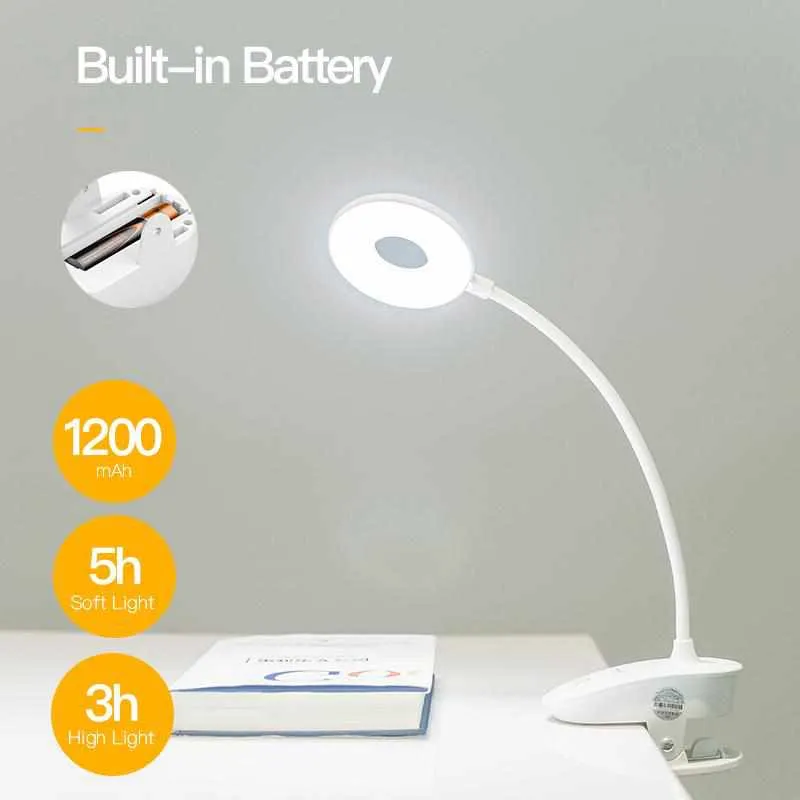 LED 3 Modes Clip Desk Lamp - Eye Protection Reading Table Lamps