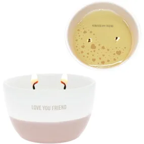 Love You Friend 11 oz - 100% Soy Wax Reveal Double Wick Candle Scent: Tranquility