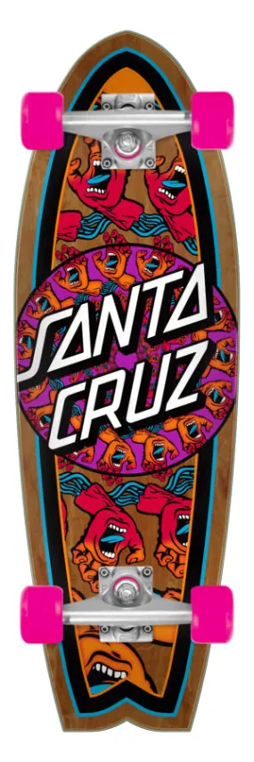 Mandala Hand 8.8in x 27.7in Shark Cruiser Skateboard Santa Cruz Complete